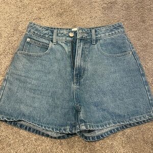 Princess Polly High Waisted Medium Wash Denim Shorts